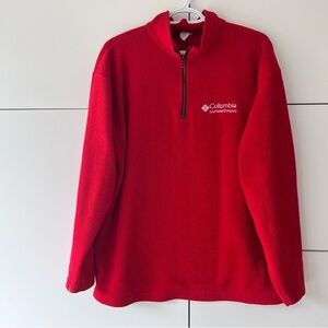 Vintage Columbia Red Quarter Zip Fleece Sweater
